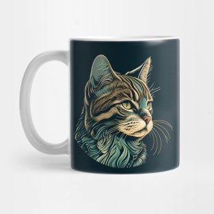 Cool Cat Boho Colorful Black Moon Mug